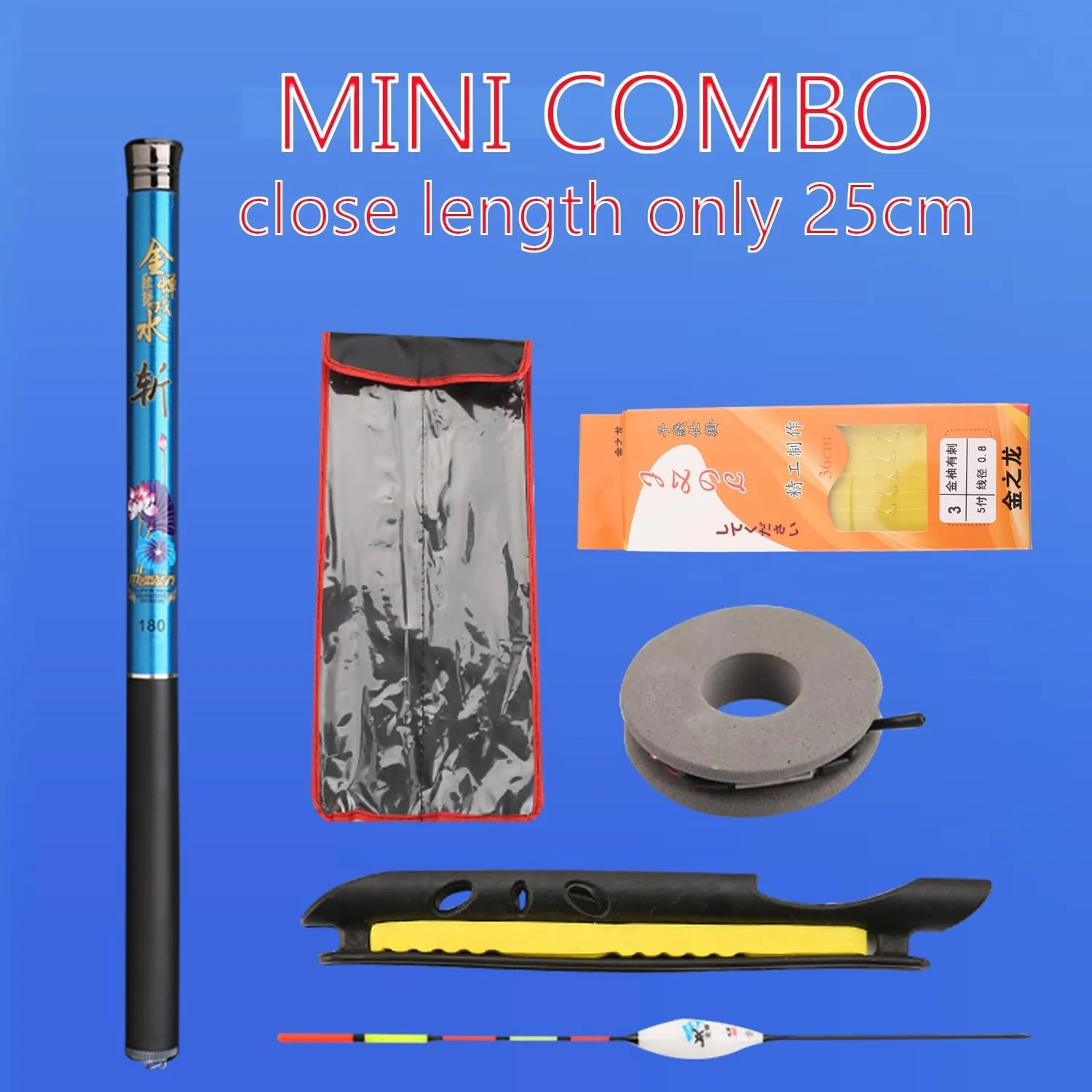Telescopic Tenkara Fishing Rod Combo Close Length 10.5 Inch Pocket Travel Crappie Rod Inshore Stream Trout Pole Stream Carp Fishing
