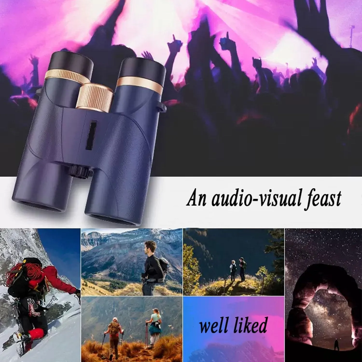 telescopio Profesional para ver planetas Binoculars for Hunting Hand-Held High-Power High-Definition Waterproof Wide-Angle Binoculars, Night Vision Mobile Phone Photography(Color:10x42)
