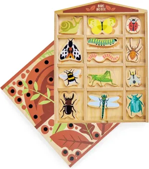 Tender Leaf Toys - The Bug Hotel - 13 Wood Garden Bugs with Shelving Unit and Front Panel - Made for Little Hands - Open-Ended Nature Play - Science Learning Toy for Boys and Girls - Age 3 