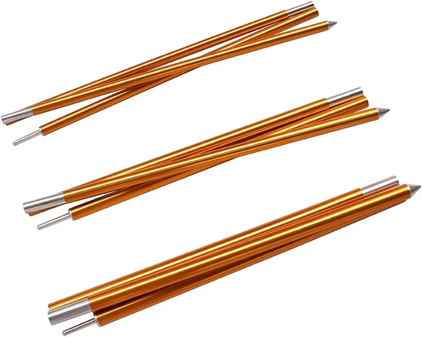 Tent Poles 120CM Long Diameter 13MM/16MM/19MM Black/RED Color Tent Rod Support Pole Shelter Tarp Canopy Aluminium Alloy(19MM Yellow Pin tip)