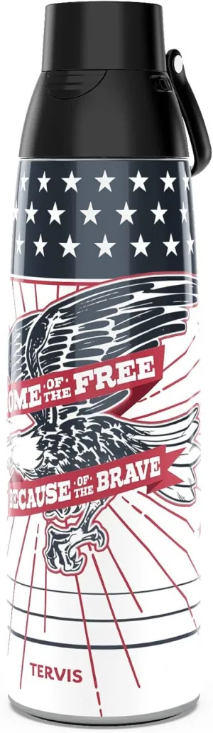 Tervis Venture Water Bottle Americana - Liberty Valor Triple Walled Insulated Tumbler Travel Cup Keeps Drinks Cold & Hot, 36oz, Stainless Steel