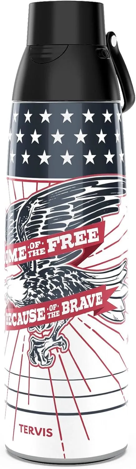 Tervis Venture Water Bottle Americana - Liberty Valor Triple Walled Insulated Tumbler Travel Cup Keeps Drinks Cold & Hot, 36oz, Stainless Steel