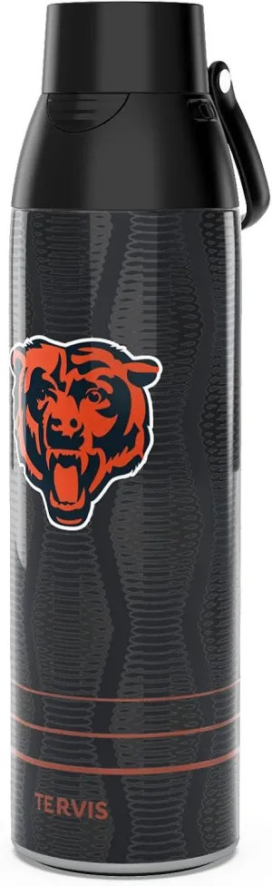 Tervis Venture Water Bottle NFL® Chicago Bears - Full Speed Triple Walled Insulated Tumbler Travel Cup Keeps Drinks Cold & Hot, 26oz, Stainless Steel