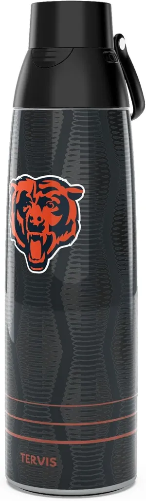 Tervis Venture Water Bottle NFL® Chicago Bears - Full Speed Triple Walled Insulated Tumbler Travel Cup Keeps Drinks Cold & Hot, 36oz, Stainless Steel