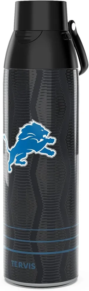 Tervis Venture Water Bottle NFL® Detroit Lions - Full Speed Triple Walled Insulated Tumbler Travel Cup Keeps Drinks Cold & Hot, 26oz, Stainless Steel