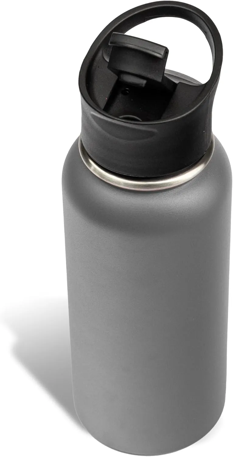 The Memory Company Officially Licensed NFL 32oz Stainless Steel Water Bottle - Double Wall Vacuum Insulated Sports Bottle, Leak-Proof 3-Lid Set, BPA-Free Hydration for Game Day & Everyday Use