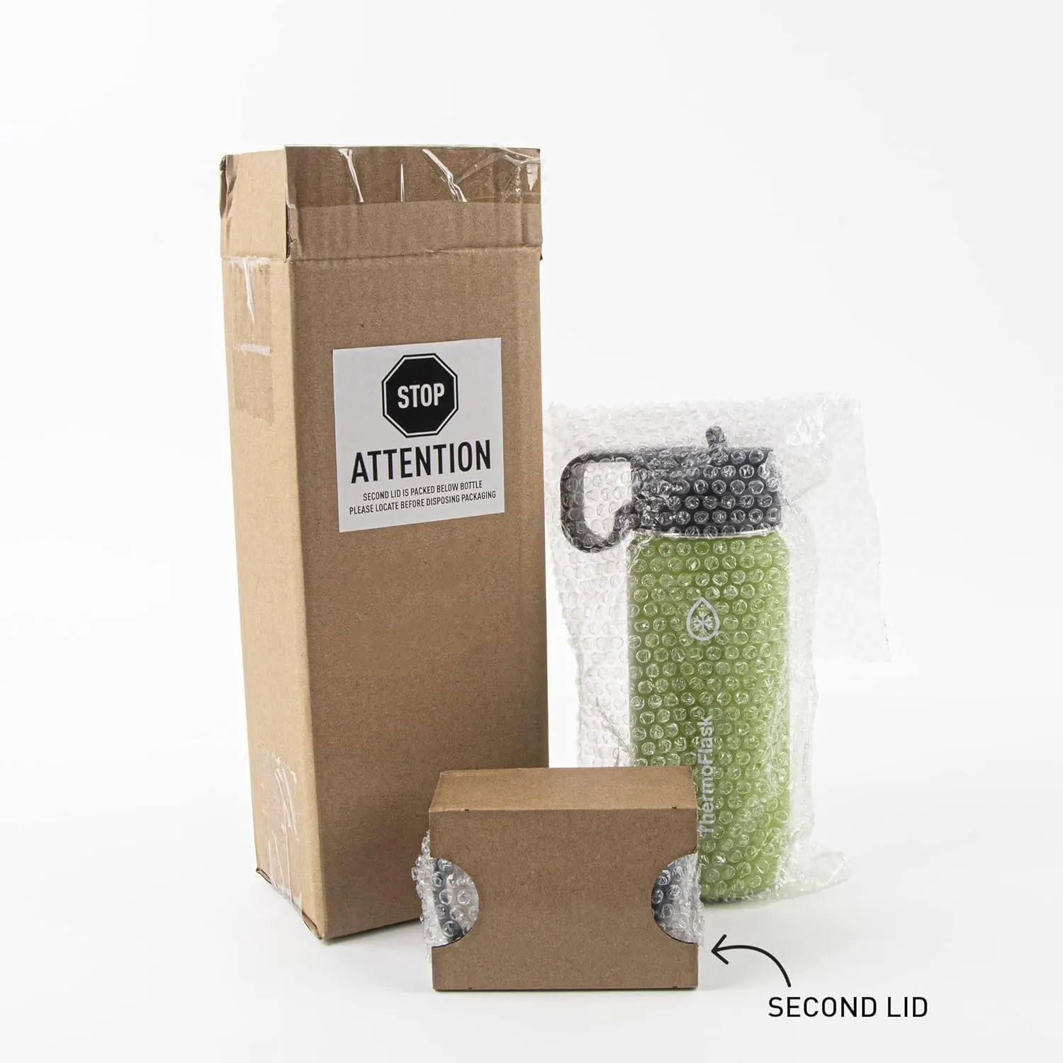 ThermoFlask Bottle with Chug Lid & Straw Lid - Insulated Stainless Steel Water Bottle with Leak-Proof Lids - Dishwasher-Safe Reusable Bottle & Lids - Durable Bottle, 2 Straws & 2 Lids - 32 oz, Black