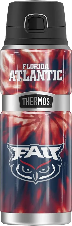THERMOS Florida Atlantic University OFFICIAL Tie-Dye STAINLESS KING Stainless Steel Drink Bottle, Vacuum insulated & Double Wall, 24oz