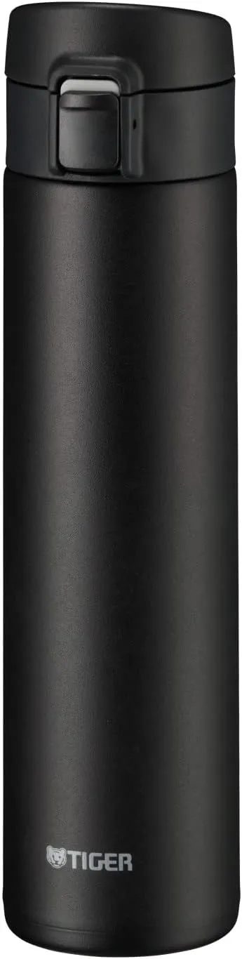 TIGER MKA-K060KK Water Bottle, 13.6 fl oz (600 ml), One-Touch, Lightweight, Stainless Steel Bottle, Vacuum Insulated, Hot and Cold Retention, Black