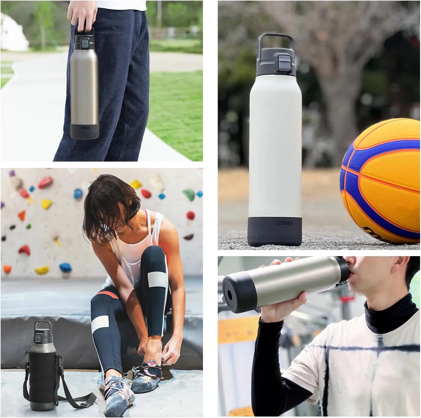 TIGER MTA-B120WK Tiger Water Bottle, 3.2 gal (1.2 L), Stainless Steel Bottle, Sports, Direct Drinking, Wide Mouth, Cold Insulation, Black