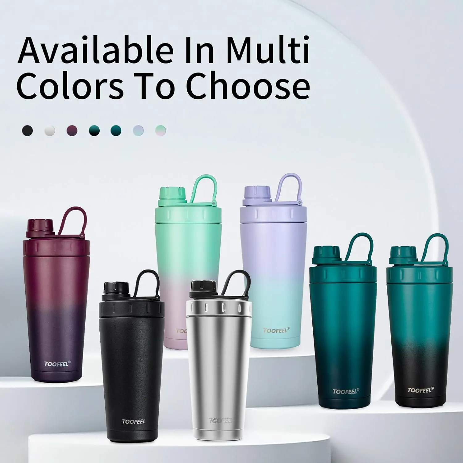 TOOFEEL Protein Shaker Bottle 20 oz - Double Walled Insulated Vacuum Cup for Protein Shakes, Keeps Cold/Hot, Metal Stainless Steel, Preworkout Gym