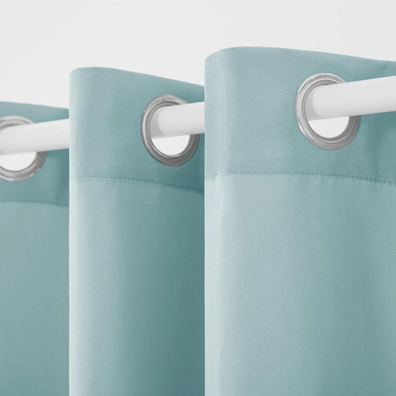 TOWN & COUNTRY BASICS Cabana Solid Heavyweight Indoor Outdoor Curtains, Light Filtering Opacity with Grommet Top, Water Repellent, 2-Pack Set, 54"x108", Blue