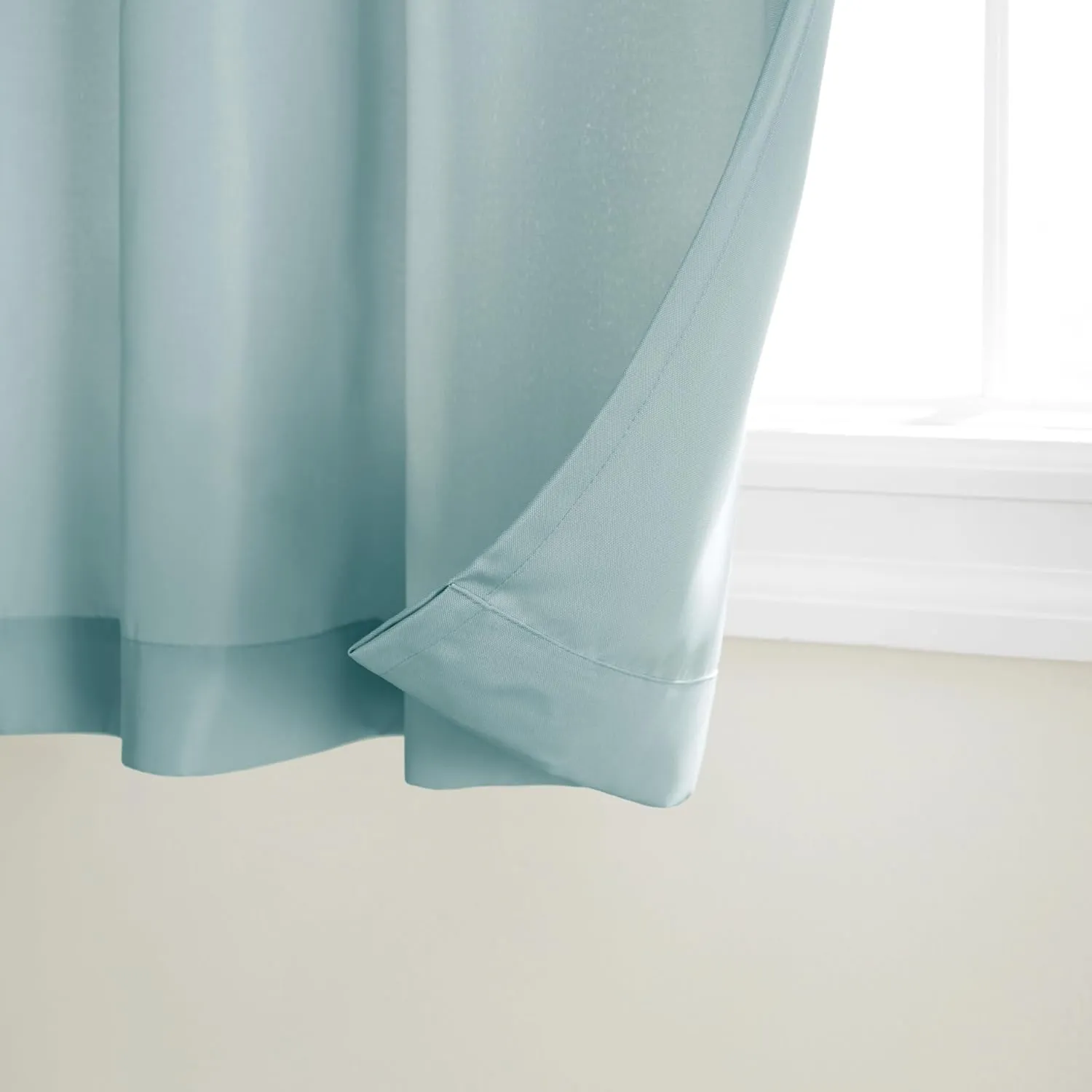TOWN & COUNTRY BASICS Cabana Solid Heavyweight Indoor Outdoor Curtains, Light Filtering Opacity with Grommet Top, Water Repellent, 2-Pack Set, 54"x108", Blue