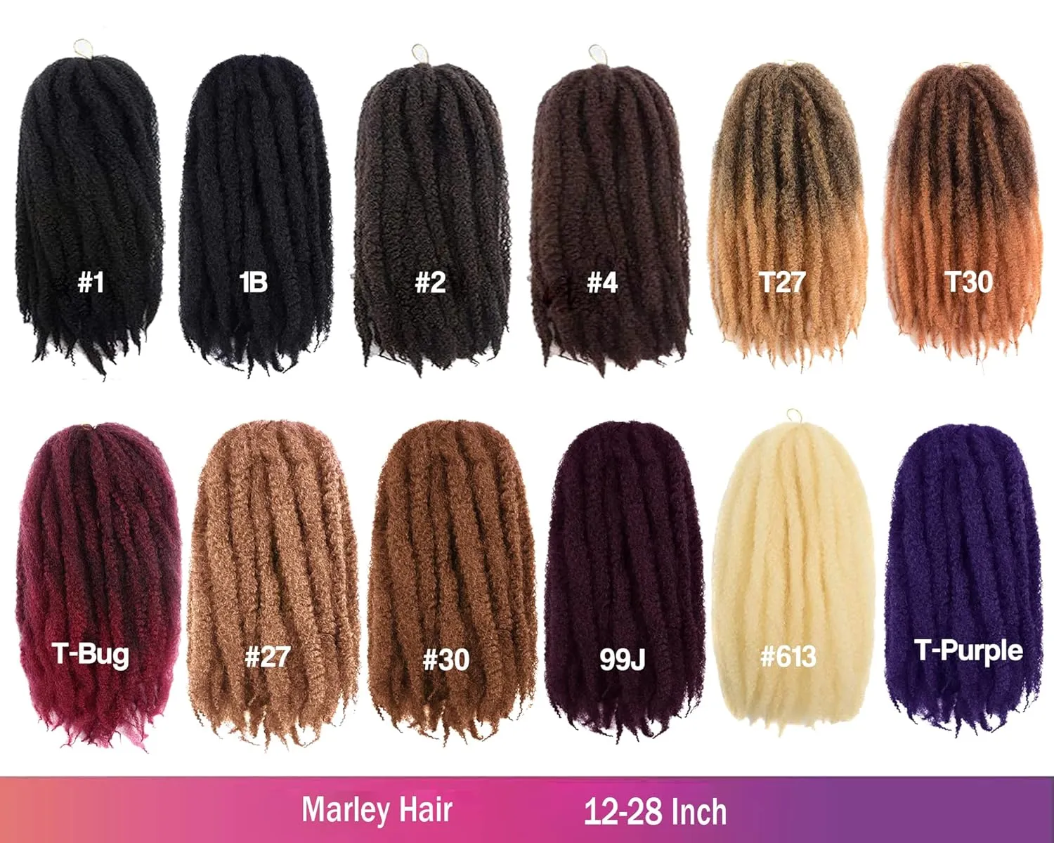 ToyoTress Marley Twist Braiding Hair - 18 Inch 6 Packs Ombre Burgudy Red Marley Twist Crochet Hair, Marley Hair For Faux Locs Afro Kinky Curly Marley Braids Synthetic Braiding Hair (18 Inch-6P, T-Bug)