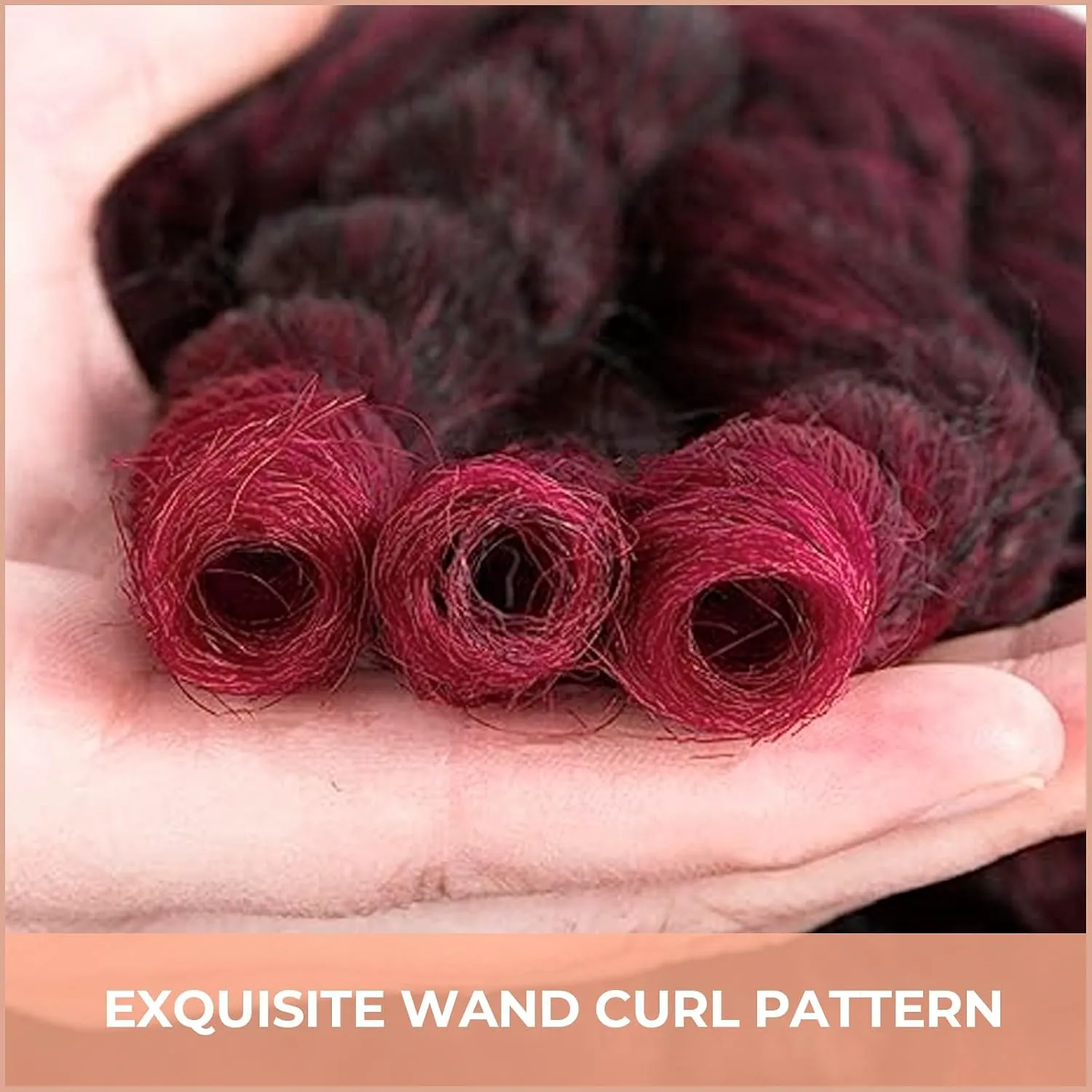 Toyotress Wand Curl Crochet Hair - 6 Inch 6 Packs Ombre Burgundy Red Jamaican Bounce, Short Bob Curly Braids, Bouncy Curls Synthetic Braiding Hair Extensions (T-Bug-6P)