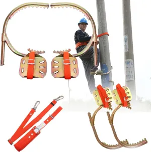 Tree Climbing Spikes, Non-Slip Pole Climbing Spikes with Safety Harness, Adjustable Electrician Wooden Pole Foot Buckle, for Hunting Observation, Picking Fruit,600Model