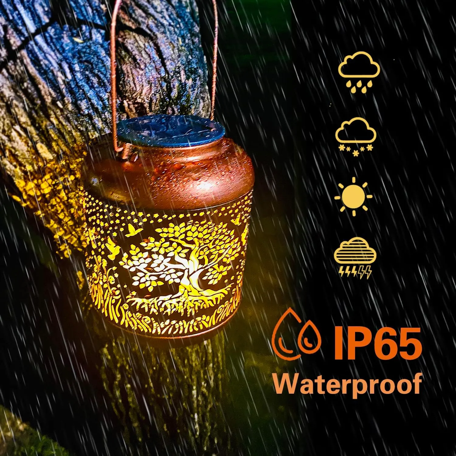 Tree of Life Solar Lanterns Outdoor Waterproof Hanging Solar Lights Big Tree Gifts for Women Men Metal Decorative LED Lanterns for Yard, Patio, Lawn, Tabletop, Pathway, Landscape, Garden Decor