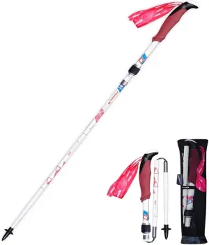 Trekking Poles Collapsible Hiking Poles,1 Pack Full Carbon Fiber Backpacking Walking Sticks,Antishock and Quick Lock System, Telescopic, Collapsible,