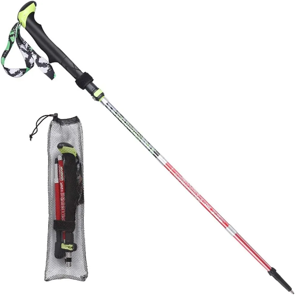 Trekking Poles Collapsible Lightweight Short Premium Carbon Fiber Travel by Walking Ultralight Crutches Anti-Shock Season with The Vestibule Mountaineering