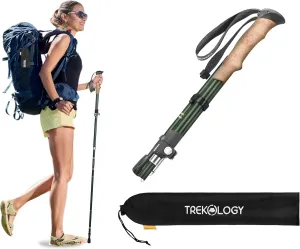 TREKOLOGY TREKZ SE Collapsible Trekking Pole (1pc) - Lightweight Walking Stick for Hiking and Trekking - Ideal for Men, Women, and Seniors