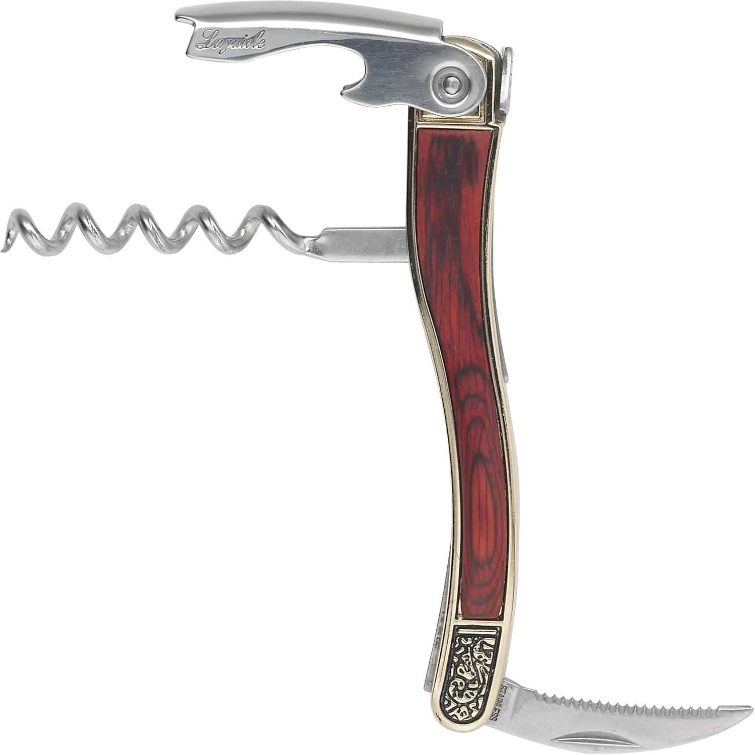 Trudeau Laguiole Red Stablewood Waiter's Corkscrew
