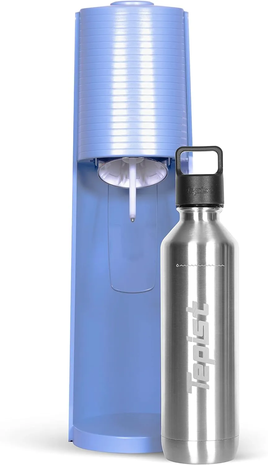 TwentyO 20oz Stainless Steel Bottle Compatible with Sodastream Machines | Silver | Vacuum Sealed | Double Walled | Leak-Proof | Easy to Carry | Reusable Bottle
