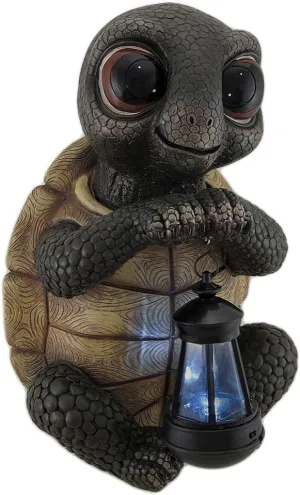 Twilight Turtle Garden Statue and Solar LED Lantern