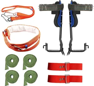TWSOUL Tree Climbing Spikes with Harness Belt, 304 Stainless Steel Tool with 2 Gears and Adjustable Non-Slip Pedal for Fruit Picking and Outdoor Sports