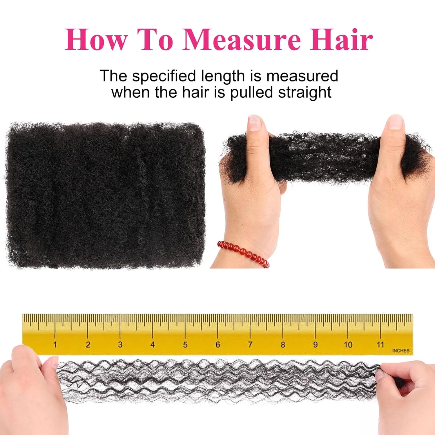 Unionbeauty 3 Packs Afro Kinky Curly Bulk Hair 16 Inch Copper Red Kinky Curly Braiding Hair for Micro Twist Braiding Hair Ginger Synthetic Afro Twist Kinky Hair Extension for Woman 350#