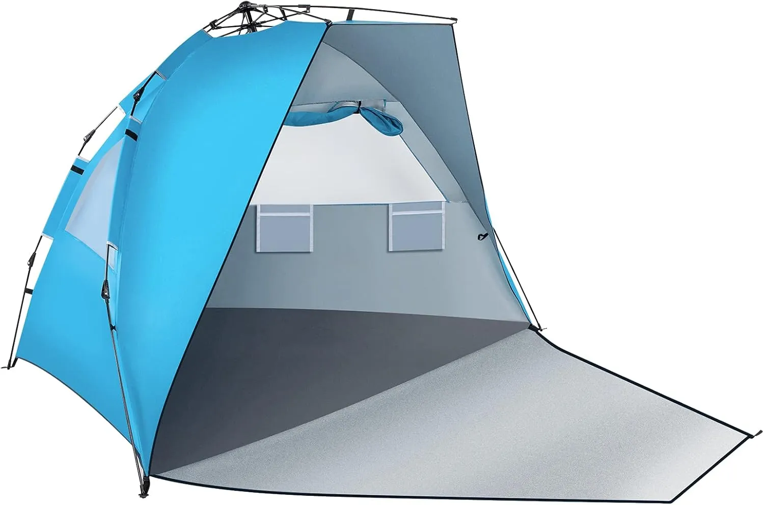 UPF 50  Beach Tent Sun Shelter - Easy Setup 3/4 Person Canopy, Waterproof & Portable for Family, Fishing & Picnics (Includes Carrying Bag)