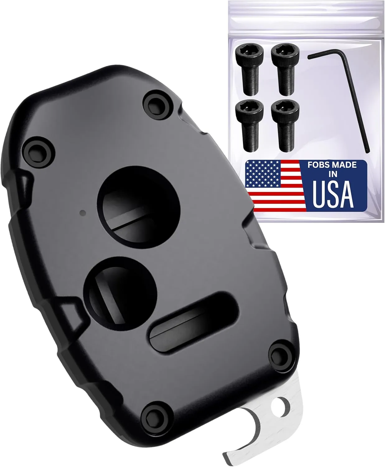 USA-Made Honda Key Fob Shell | Crack-Resistant & Durable | Seamless Fit | Enhanced Longevity & Functionality | Integrated Bottle Opener | Easy DIY Installation (Black, 3 Button)