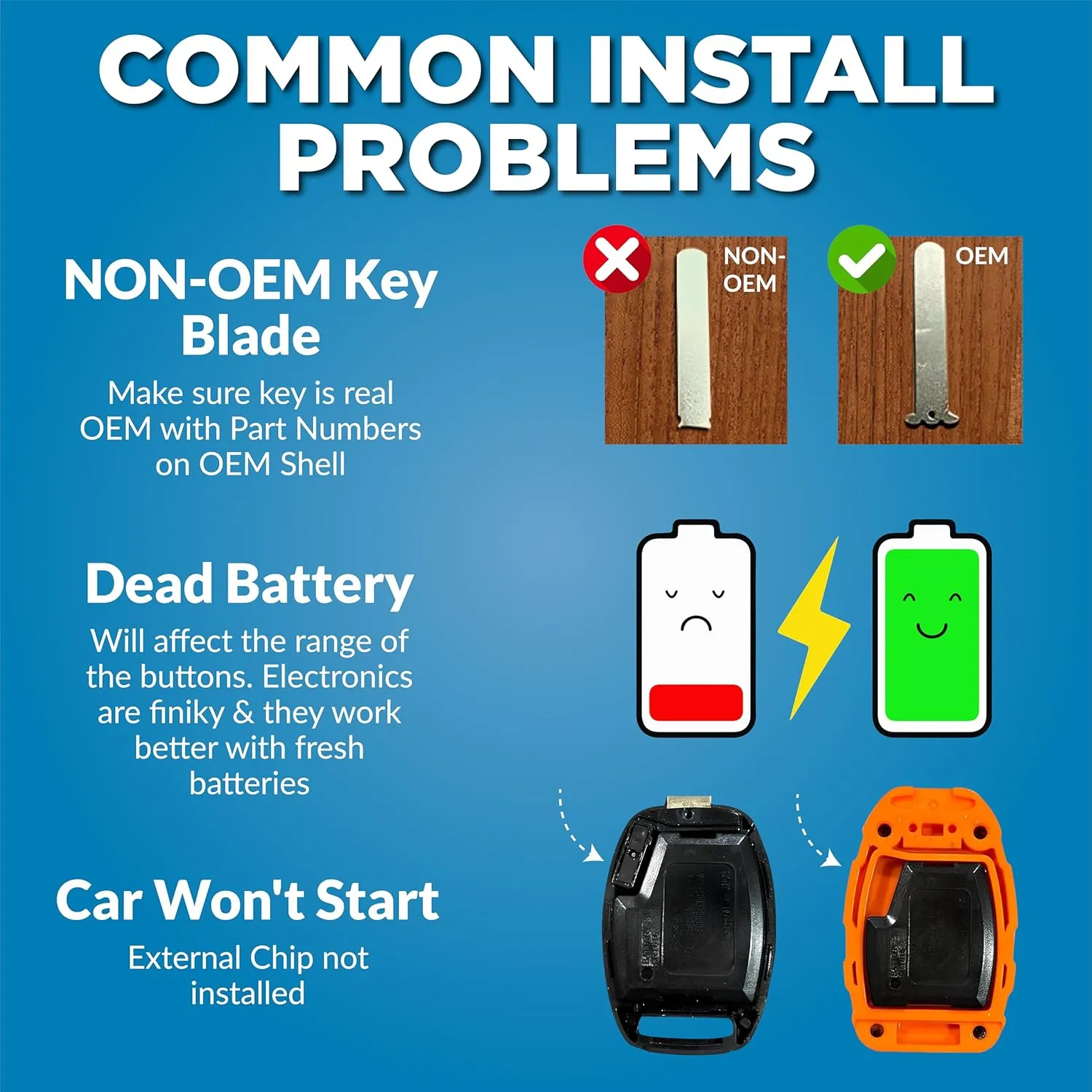 USA-Made Honda Key Fob Shell | Crack-Resistant & Durable | Seamless Fit | Enhanced Longevity & Functionality | Integrated Bottle Opener | Easy DIY Installation (Black, 4 Button)
