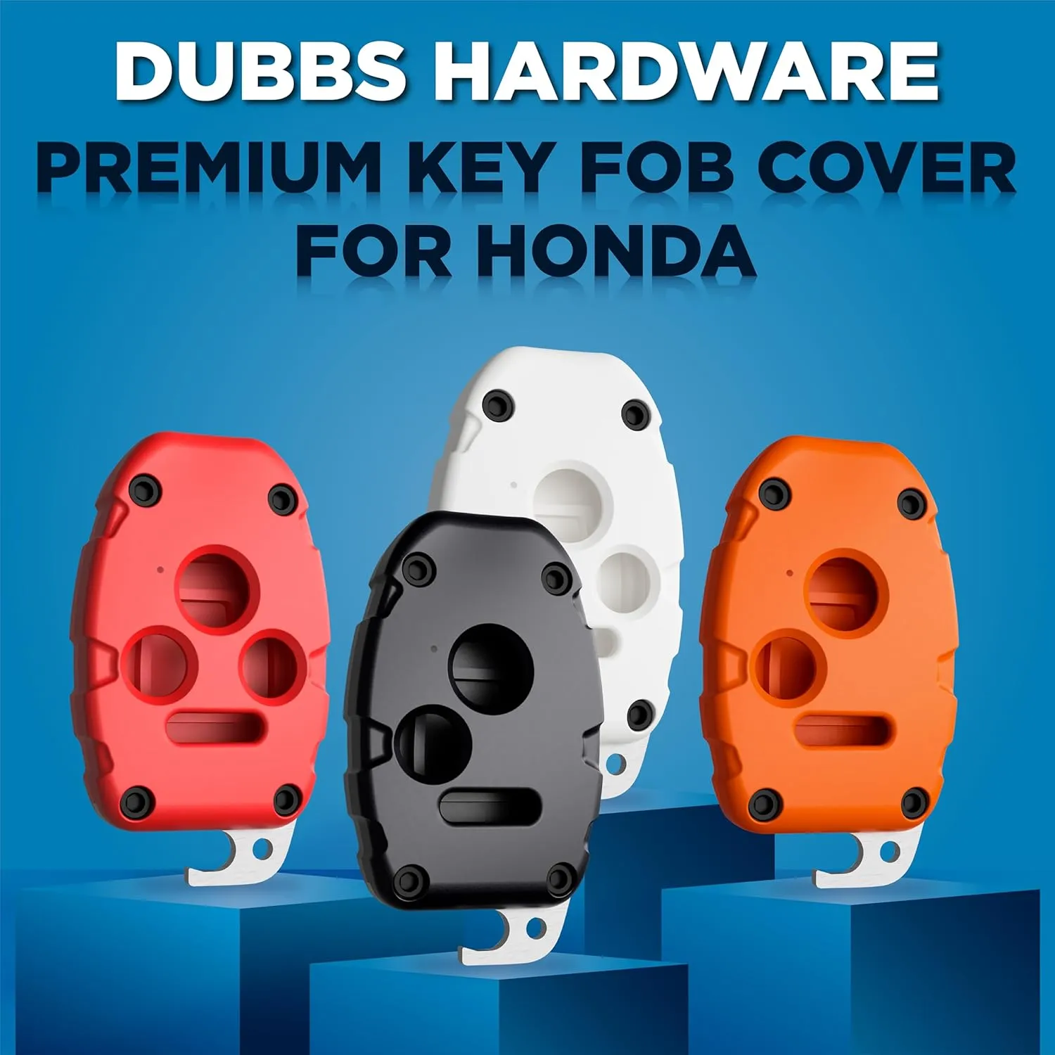 USA-Made Honda Key Fob Shell | Crack-Resistant & Durable | Seamless Fit | Enhanced Longevity & Functionality | Integrated Bottle Opener | Easy DIY Installation (Black, 4 Button)