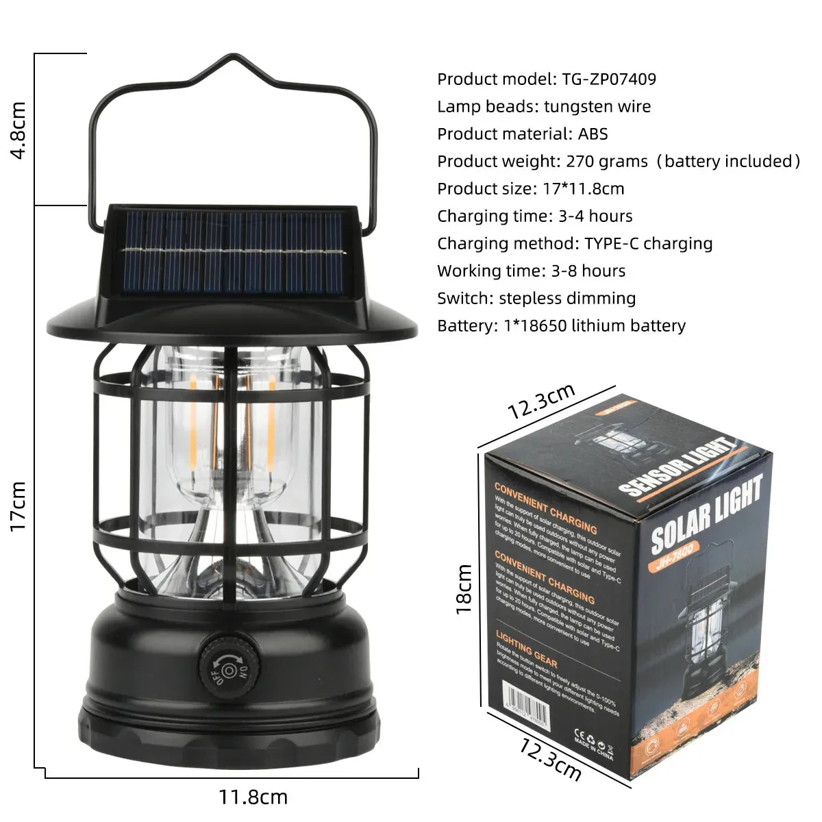 USB Rechargeable Portable Camping Lantern