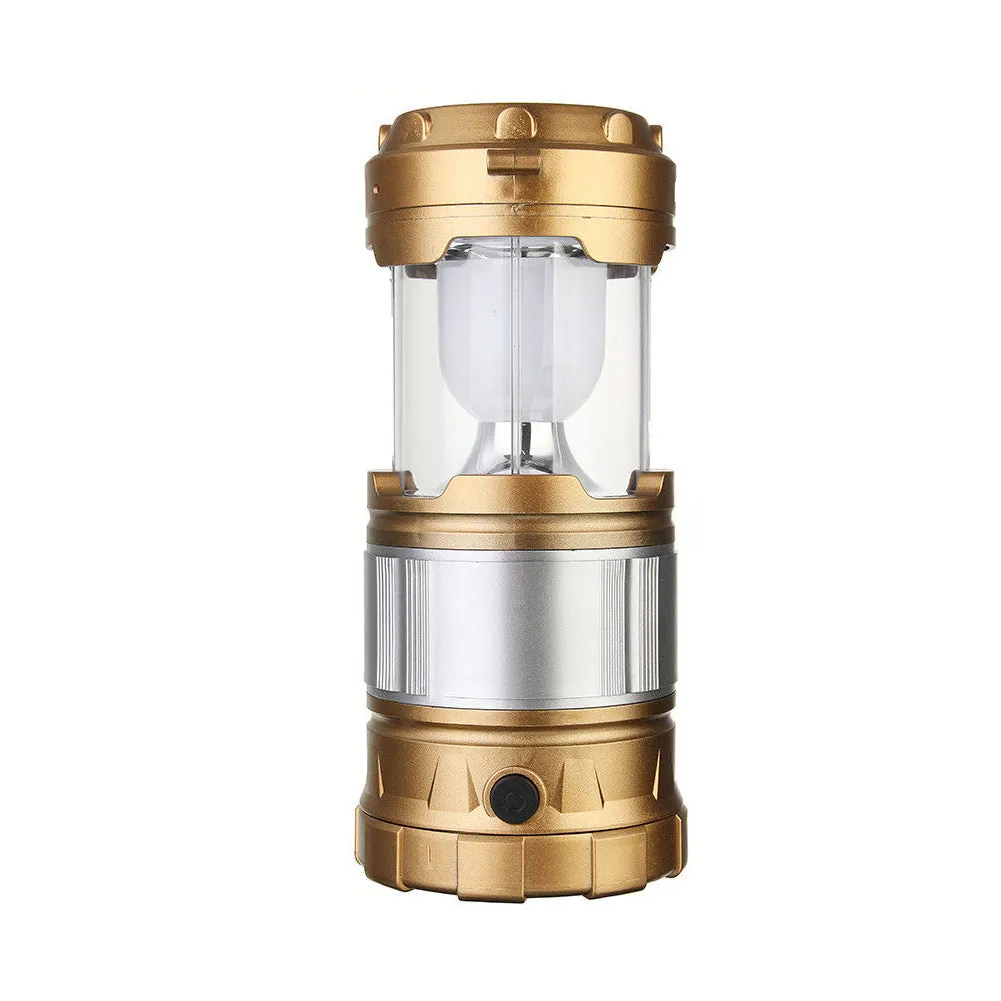 USB Rechargeable Solar Charger LED Flashlight Camping Lantern Portable Tent Lamp