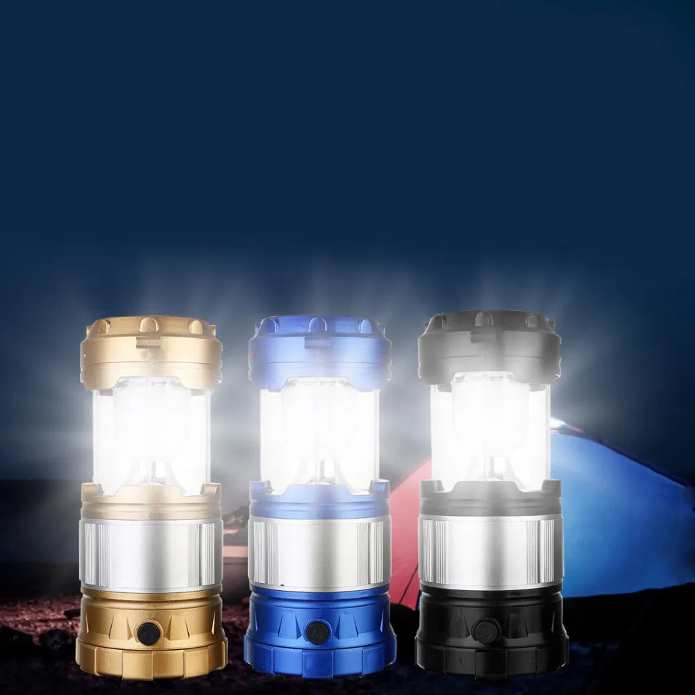 USB Rechargeable Solar Charger LED Flashlight Camping Lantern Portable Tent Lamp