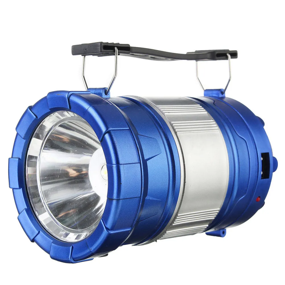 USB Rechargeable Solar Charger LED Flashlight Camping Lantern Portable Tent Lamp