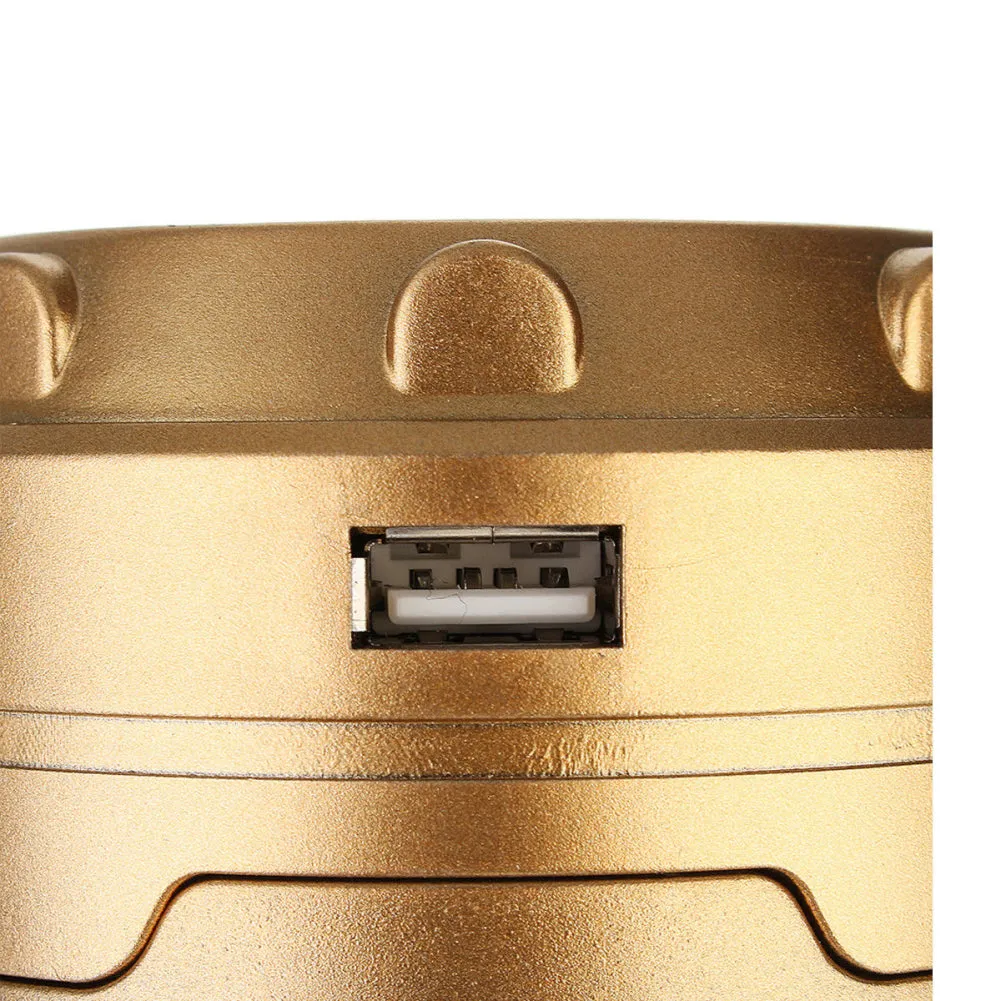 USB Rechargeable Solar Charger LED Flashlight Camping Lantern Portable Tent Lamp