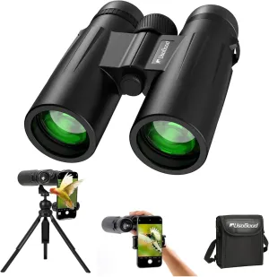 usogood 12x42 Binoculars for Adults Hight Powered with Upgraded Tripod and Phone Adapter - HD Easy Focus Compact Binoculars for Bird Watching Travel Essentials Sports Cruise Hunting