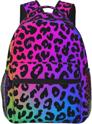 Vibrant Leopard Print Practical Backpack For Trekking Unisex Office