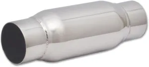 VIBRANT Performance 1794 Bottle Style Resonator 3in Inlet/Outlet x 12in L, 1 Pack, Silver