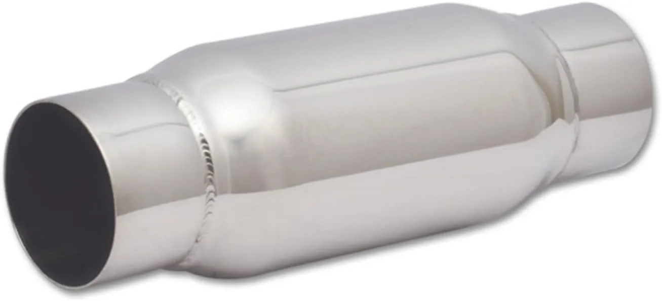 VIBRANT Performance 1794 Bottle Style Resonator 3in Inlet/Outlet x 12in L, 1 Pack, Silver