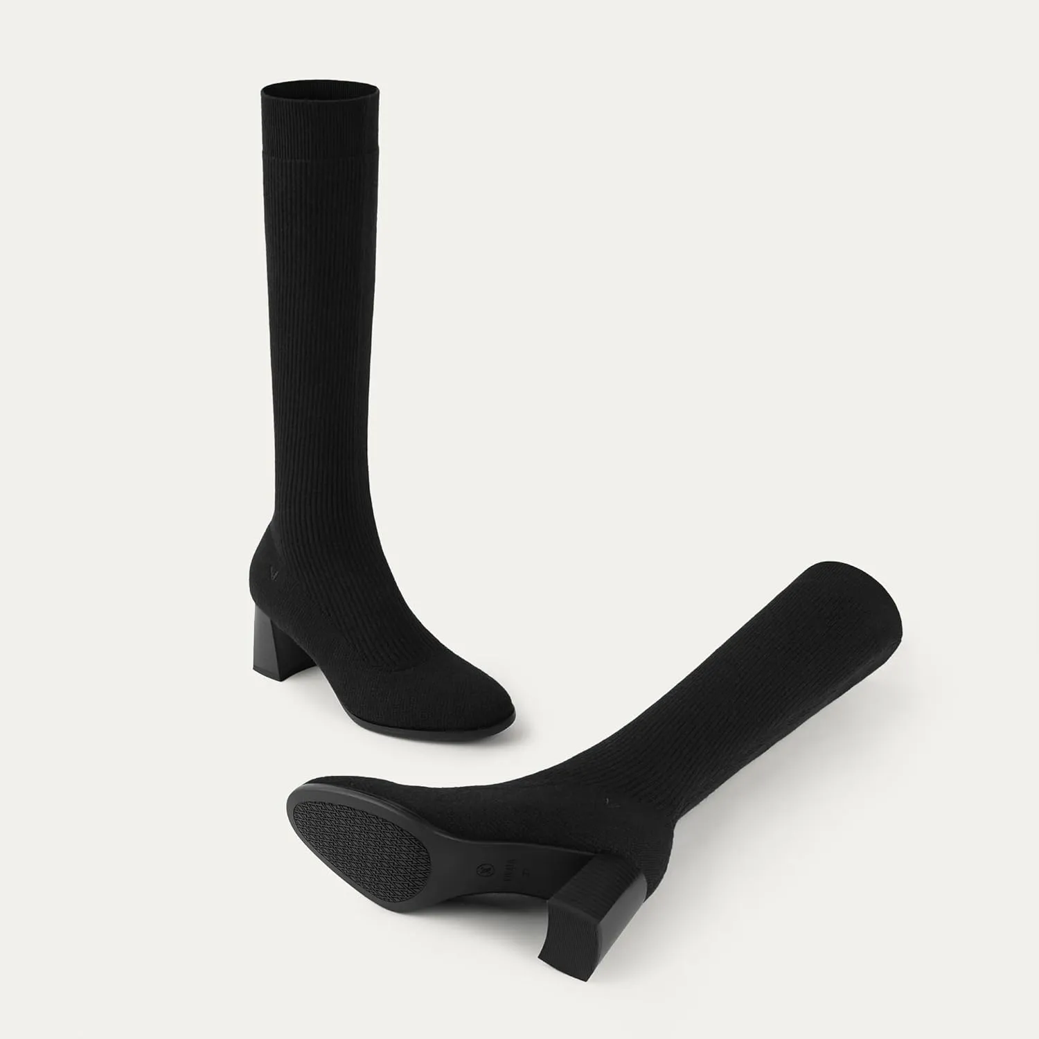 VIVAIA Tessa Women's wool knee-high Boots Slip on High Round-toe Booties Lady Dress Blazer Skirt Jeans Winter Fall Water Repellent Boots