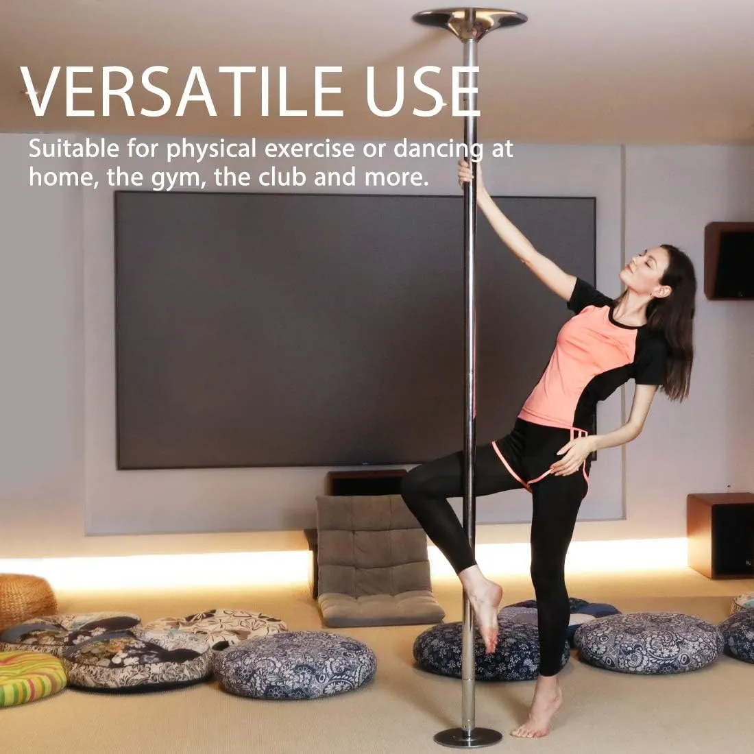 VIVOHOME Professional Spinning Dancing Pole, 45mm Portable Dance Pole for Home Fitness