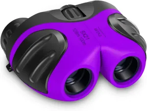 VNVDFLM Compact Binoculars for Kids Yard Toys,3-12 Year Old Girl, Best Gift for 4-10 Year Girls to Watching Birds, Toys for 3-12 Year Old Boys Exploring Nature(Purple)