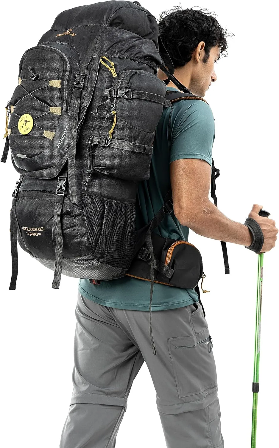 Walker Pro Internal Frame Rucksack for Trekking and Hiking (Black, 60)
