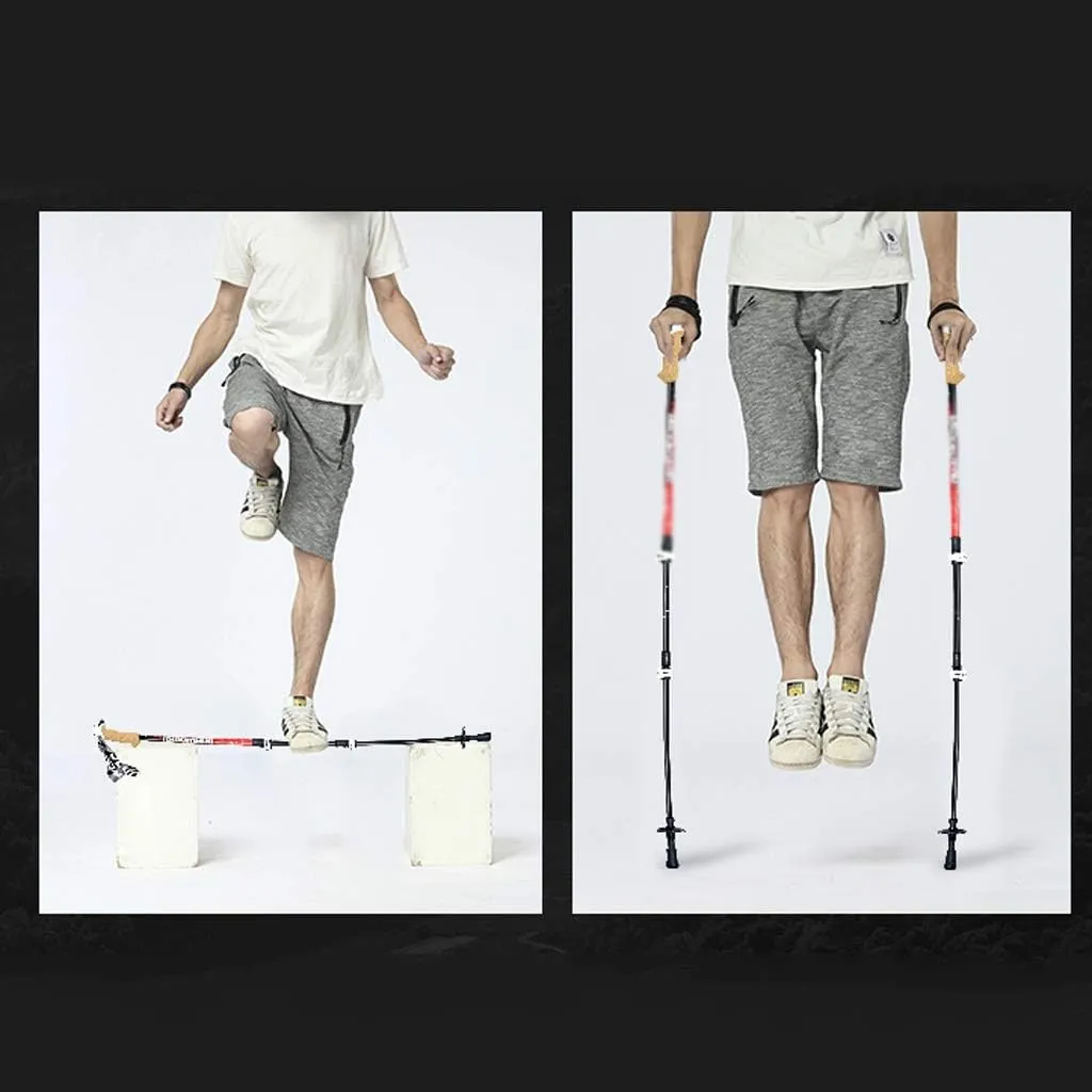 Walking Sticks 62-135cm Nordic Walking Poles Adjustable Trekking Poles Telescopic Walking Sticks Anti Shock Hiking Stick Trekking Poles (Color : C)