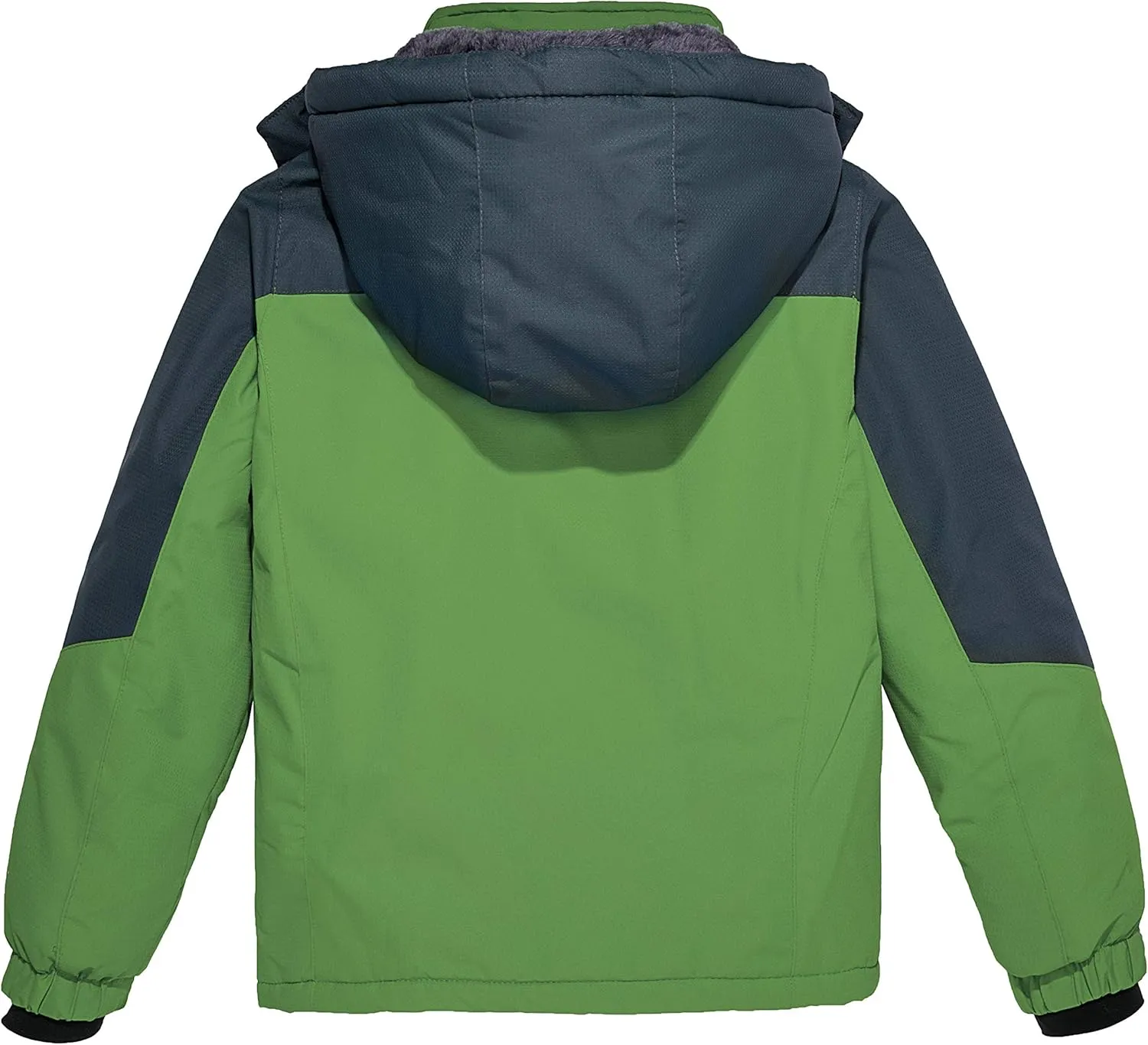 Wantdo Boy's Waterproof Ski Jacket Fleece Snowboarding Jackets Warm Thick Winter Coat Hooded Raincoats