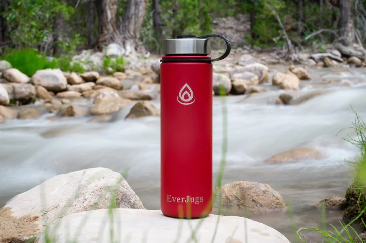 Water Bottle - 32 Oz, Wide Mouth, Premium Stainless Steel Lid/Bottle, Double Walled Vacuum Insulated, Thermo Mug, Metal Flask, Leak Proof, Eco-Friendly