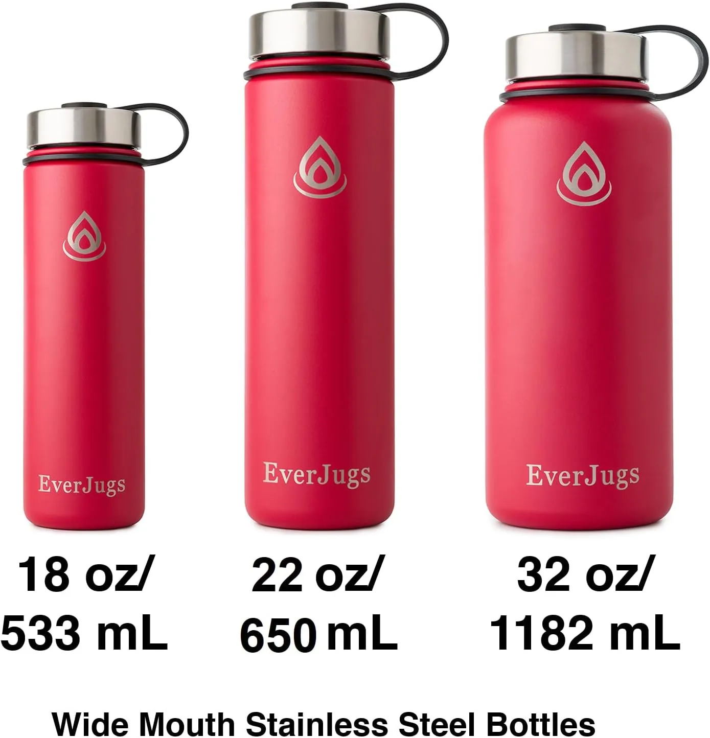 Water Bottle - 32 Oz, Wide Mouth, Premium Stainless Steel Lid/Bottle, Double Walled Vacuum Insulated, Thermo Mug, Metal Flask, Leak Proof, Eco-Friendly